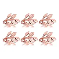 6 Pcs Napkin Ring,Leaf Napkin Set,Napkin Ring Napkin Holder Decoration,Suitable for Christmas,Holiday, Dinner Decoration