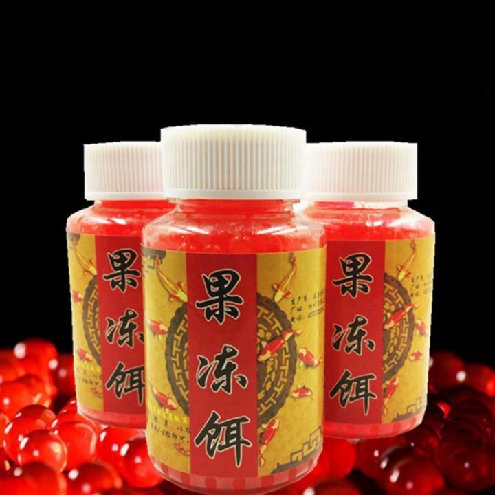 laogeliang-เหยื่อตกปลาแบบมืออาชีพมีกลิ่น5-flavours-เหยื่อตกปลาเยลลี่สีแดงนิ่ม
