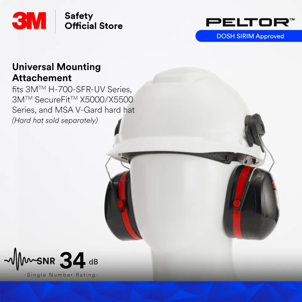 3M H540P3E Peltor Optime II Helmet Attached Safety Earmuffs SNR 34 dB/ DOSH  SIRIM approved/ H540P3E-413-SV/ PSD_ EM_ Lazada