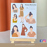 Woman illustration Planner Stickers