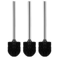 ❖✜ WINOMO 3PCS Bathroom Toilet Cleaning Brush For Washing Toilet Brushes Stainless Steel Toilet Brush Black Cleaner For Hotel Home