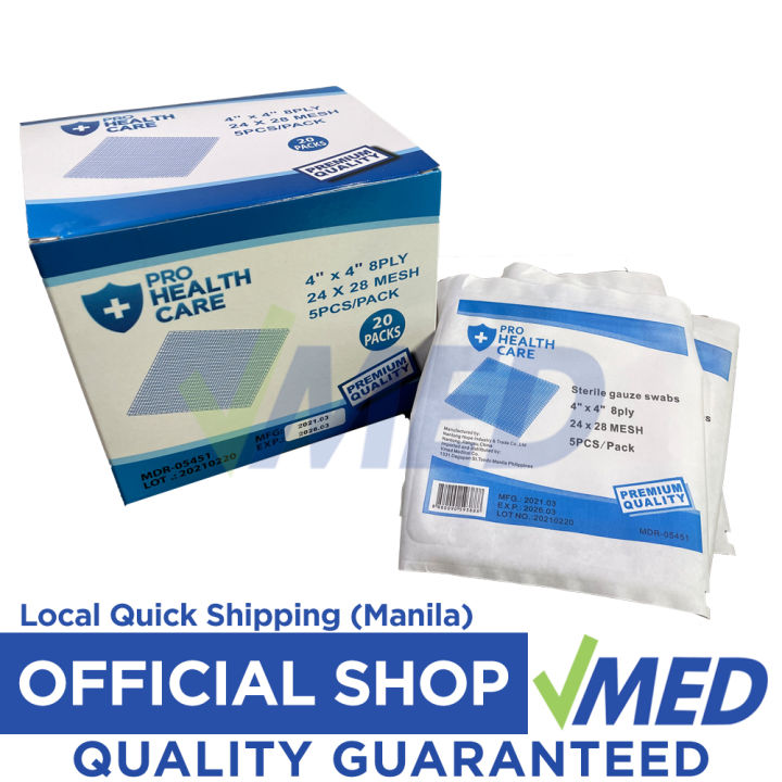 VMED ProHealth Care Sterile Gauze Swabs, Absorbent Gauze Sponge 4x4 ...