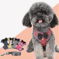 Small Dog Harness and Leash Set Pet Cat Vest Harness with Bow Tie Mesh Padded Leads for Small Puppy Dogs Chihuahua Yorkie Pug Leashes