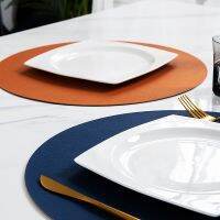 PU Leather Waterproof Placemat Tableware Pad Table Mat Heat Insulation Anti-Skidding Durable for Kitchen Dining Bowl Non-Slip