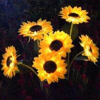 Outdoor Waterproof Landscape Decorative Flower Lamps Solar LED Garden Sunflower Stake Lights