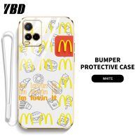 YBD เคสสำหรับ โทรศัพท์ดีไซน์ของแมคโดนัลด์ Vivo Y21A Y21E Y21T Y21S Y21 2021 Y33S Y33T Y21G V2111 V2110 V2109 V2135 V2140 ป้องกันเลนส์ V2140หรูหราชุบ6D ซิลิโคนนิ่ม