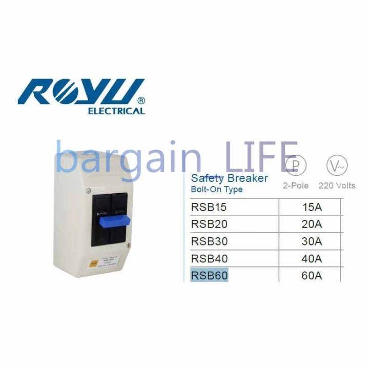 Royu Breaker / Safety bolton Breaker with Enclosure Box Case 15A / 20A