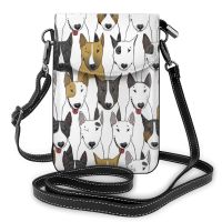 Bull Terrier Prints Women Handbags Female Crossbody Wallets Leather Mobile Phone Messenger Bag Female Travel Cool Purses