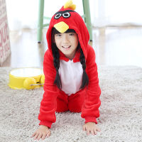 Kigurumi ชุดนอนนกสีแดงสำหรับเด็กเด็กสาวชุดนอนเด็กชุดนอนสัตว์อะนิเมะ O Nesie เด็กเครื่องแต่งกาย J Umpsuit