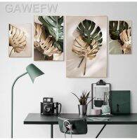 Rolysis ใบ Monstera ศิลปะบนผนังผ้าใบวาดภาพสีเขียวพืชโปสเตอร์แบบนอร์ดิกพิมพ์ภาพตกแต่งการตกแต่งบ้านที่ทันสมัย