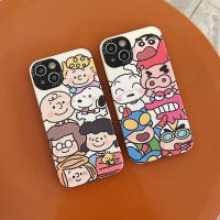 เคสเคสโทรศัพท์การ์ตูน Snoopy Charlie Crayon Shin-Chan สำหรับ iPhone 14 Pro Max เคส14 Pro 14เคสนิ่มกันกระแทกฝาหลังโทรศัพท์สำหรับ iPhone 13 Pro Max สนูปี้เคสโทรศัพท์12 11เคสห่อหุ้ม