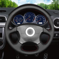 Black PU Faux Leather DIY Hand Stitched Car Steering Wheel Cover for Subaru Impreza WRX 2002 2003 2004 Impreza WRX STI 2004