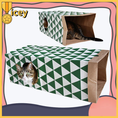 กระดาษที่ยุบได้แอบส่องบ้าน AngelCity อุโมงค์ของเล่นสำหรับสัตว์เลี้ยงแมวอวกาศขนาดใหญ่สองชั้นแบบหนา