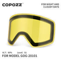 Original สีเหลือง Graced Magnetic เลนส์สำหรับแว่นตาสกี GOG-20101 Anti-Fog UV400แว่นตาสกี Snow Night Skiing (เฉพาะเลนส์)