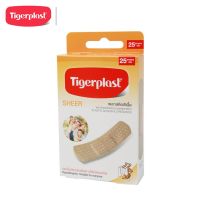 Tigerplast Sheer พลาสเตอร์ปิดแผล ชนิดพลาสติกสีเนื้อ 10/25 แผ่น ไทเกอร์พล๊าส พลาสติกสีเนื้อ