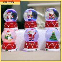 CIRETEX กระจกสำหรับผู้หญิง ลูกบอลคริสตัลคริสต์มาส ซานตาคลอส สีแบบสุ่ม ที่จัดแสดงลูกโลกหิมะ ของใหม่ ต้นคริสมาสต์ เครื่องประดับลูกแก้วมนุษย์หิมะ ของตกแต่งวันหยุด