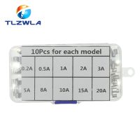 【DT】hot！ 100PCS Set 5x20mm Fuse Assorted Kits Blow Glass Tube Fast-blow Fuses 0.2A-20A