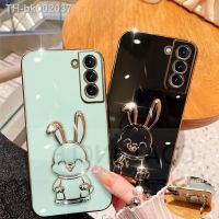 ☽ Cute Rabbit Holder Phone Bracket Case For OPPO Realme 10 8 8i 9i 5 Narzo 50A GT Neo 2 3 XT X2 9 Pro Plus V23 V25 Plating Cover