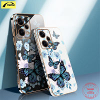 [NANU] เคสสำหรับ Xiaomi Redmi Note 12 Pro Plus 5G Poco X5 5G สีน้ำเงินรูปผีเสื้ออ่อนบางฝาครอบคู่รักเด็กหญิงเด็กชาย