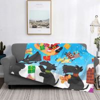 Ready Stock Scottish Terrier Throw Blanket Warm Flannel Scottie Dog Blankets for Bed Travel Couch Bedspreads Ultra-Soft Fleece Vintage