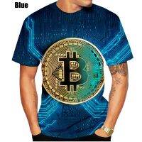 2023 new2022 New Mens Fashion 3D Printing T-shirt European and American T-shirt Mens Short-sleeved Bitcoin Printing Tee