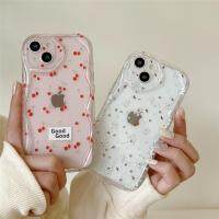 Supeso เคสใหม่เป็นลอนแบบเรียบง่ายสำหรับ Oppo Realme 5 5S 5i 5 Pro 6 6S 6i 6Pro 7 7i 7Pro 10G 8S 5G เคสป้องกันโทรศัพท์ตกแบบใสสีชมพูเชอร์รี่สีแดงลายดอกไม้