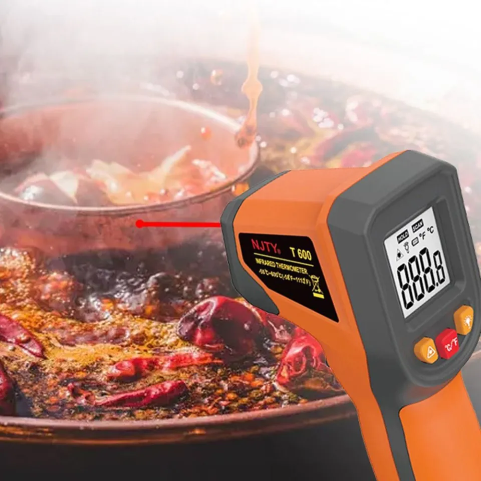 Njty Infrared Thermometer Non- Digital Temperature -50c~600c (-58f~1112f) IR Thermometer for Industrial, Kitchen Cooking, Automotive, Not for Human