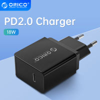 ORICO PD ชาร์จอย่างรวดเร็ว18วัตต์ USB Type C ชาร์จมินิแบบพกพาผนังชาร์จสำหรับ 11Pro Max Xiaomi หัวเว่ย