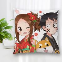 （ALL IN STOCK XZX）Customized Karakai Jouzu No Takagi San Square Pillow Case Zipper Bedroom Home Pillow Case 20X20cm 35X35cm 40x40cm   (Double sided printing with free customization of patterns)