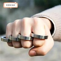 ROWAN 2/4PCS สี่นิ้ว Clasp แหวนแบบพกพา Decompressive พับแหวน, สแตนเลสแหวนคู่แหวนหมุนกลางแจ้ง