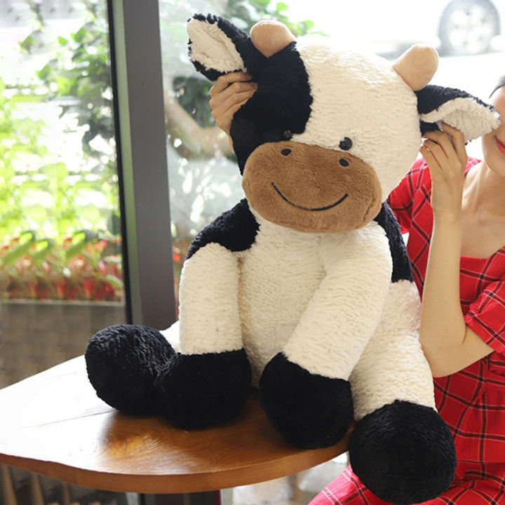 ไส้วัวสัตว์น่ารักตุ๊กตารูปวัววัวนั่งของเล่นตุ๊กตากอดหมอนสำหรับผู้ใหญ่เด็ก