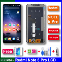 หน้าจอ LCD สำหรับ Xiaomi Redmi Note 6 Pro,ผ่านการทดสอบแล้ว100% ขนาด6.26นิ้วหน้าจอ LCD พร้อมกรอบหน้าจอสัมผัสอ่านพิกัดสำหรับอะไหล่ประกอบ LCD Redmi Note6 Pro + เครื่องมือฟรี