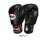 Twins special  Boxing Gloves BGVL-3 All Black 8,10,12,14,16 oz Muay Thai Sparring MMA K1 นวมซ้อมชกทวินส์ สเปเชี่ยล สีดำ หนังแท้ 100%