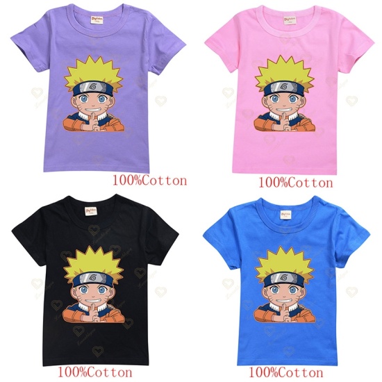 Áo thun naruto áo thun cotton in hình cho bé trai bé gái áo màu đen cho em - ảnh sản phẩm 1