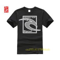 2023 Newrp Tee Curl เสื้อยืดผู้ชาย Black Wave Palm Trees โลโก้ Surfer Graphic Tee Men