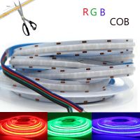 FOB LED Strip COB RGB 630leds/m Flexible Linear Lights RA90 DC 12V 24V Dimmable LED Tape Ribbon Lamp Bar KTV Room Decor Wall