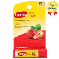 [[ของแท้ 100%]] Carmex, Daily Care, Moisturizing Lip Balm, Strawberry, SPF 15, .15 oz (4.25 g)