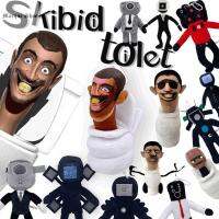 มาร์เก Parody Skibidi จอตุ๊กตาหนานุ่มในห้องน้ำ Skibidi คนพูดได้อุปกรณ์ประกอบฉาก Boneka Mainan Faceless เสียงของขวัญวันเกิดของผู้ชาย