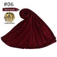 Roma Lined D17 High Quality Soft Material Jersey Hijab Long Muslim women Shawls Wraps Solid Color