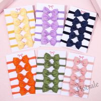 【hot sale】✷ C05 5Pcs/Set Solid Color Bows Headband for Kids Girls Cute Candy Color Bowknot Soft Nylon Elastic Hairband Boutique Baby Hair Accessories