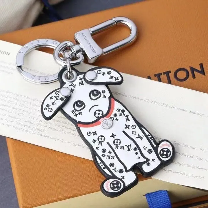 Louis Vuitton Dog Keychain White