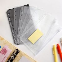 A6 12PCS Binder Pockets Binder Zipper Folders for 6-Ring Notebook Binder Waterproof PVC Leaf Pouch Document Filing Bags