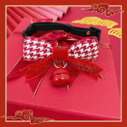 DY Loving Pet Necklace Red Bow Collar Bow Knot Bell Necklaces for Small
