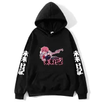 Anime Mirai Nikki Hoodie Harian Masa Depan Yuno Gasai Yandere Kaus Cetak Harajuku Kasual Pakaian Jalanan Kartun Pria/Wanita Pakaian Size Xxs-4Xl