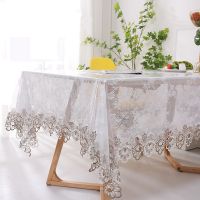 Morris8 Transparent Soft Glass Table Cloth PVC Drooping Tablecloth Embroidered Square Waterproof Mat