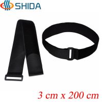 5pcs/lot 3cm x 200cm Nylon Cable Ties Hook and Loop Strap Fastener Tape with Plastic Buckle for Wire Management Cable Management