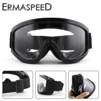 Black Motorcycle Goggles Windproof Dustproof Motocross Off Road Hiking Cycling Dirt Bike Racing Eye Glasses Unisex Clear Lens