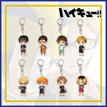 Cute Anime Haikyuu!! Keychain Cartoon Volleyball Boy Figure Key Chain Ring  For Men Accessories Bag Pendant Acrylic Keyring Gifts