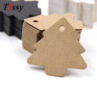 【LZ】﹉  50PCS Tree Shape Paper Tags Kraft Paper Card Labels Paper Cards Tags DIY Christmas/Wedding Party Favors Blank Hang Tag Gifts