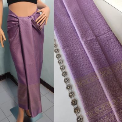 PV10007 ผ้าถุง สีม่วง ผ้าแพรวา ผ้าไทย ผ้าไหมสังเคราะห์ ผ้าไหม ผ้าไหมทอลาย ผ้าถุง ผ้าซิ่น ของรับไหว้ ของฝาก ของขวัญ ผ้าตัดชุด